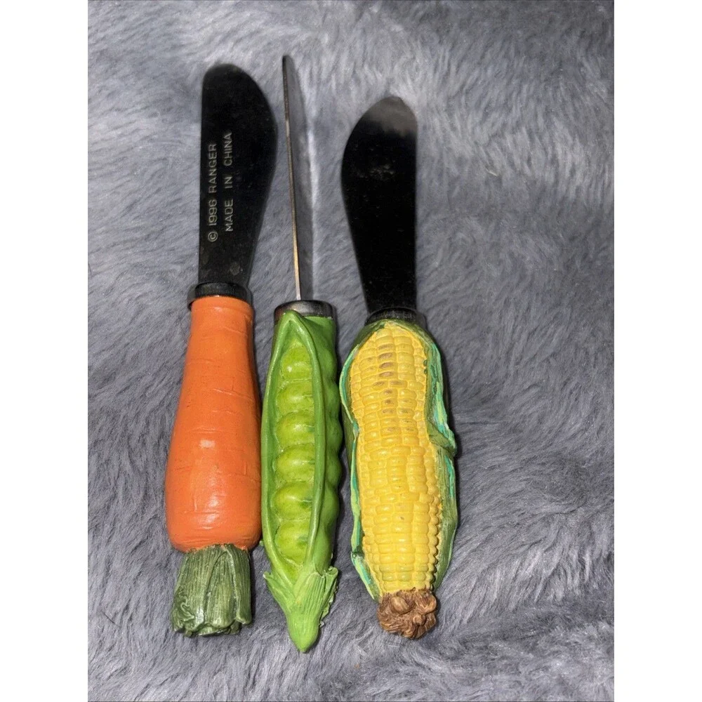 Vegetable Handle Cheese Sauce Spreaders Charcuterie Board Knives Set Of 3